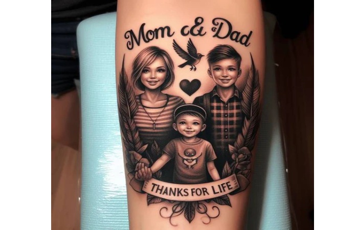 Mom and Dad Guiding Light Love Tattoo